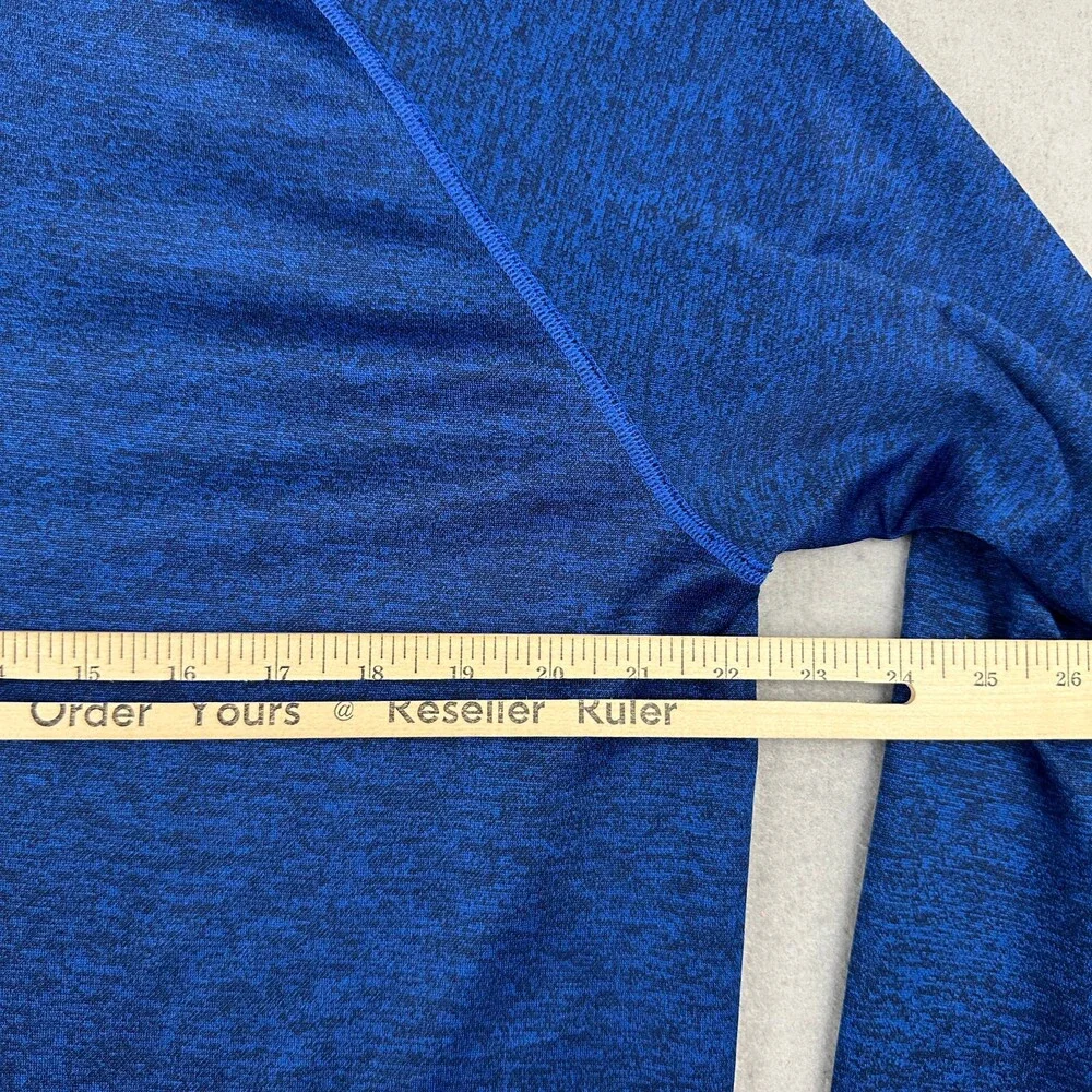 Adidas Sweater Men Extra Large Blue Solid 1/4 Zip Climalite Pullover 3 Logo XL